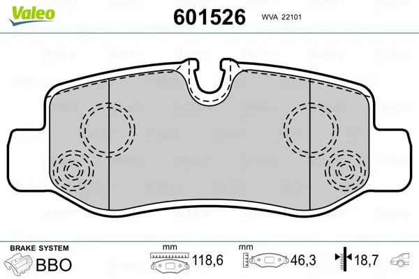 Handler.Part Brake pad set, disc brake Valeo 601526 1