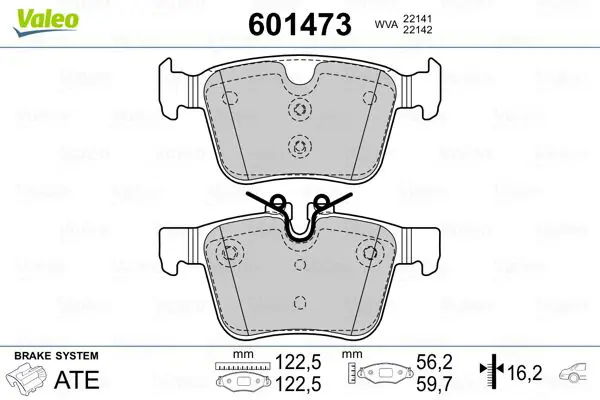 Handler.Part Brake pad set, disc brake Valeo 601473 1