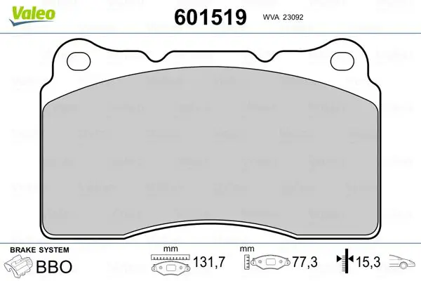 Handler.Part Brake pad set, disc brake Valeo 601519 1