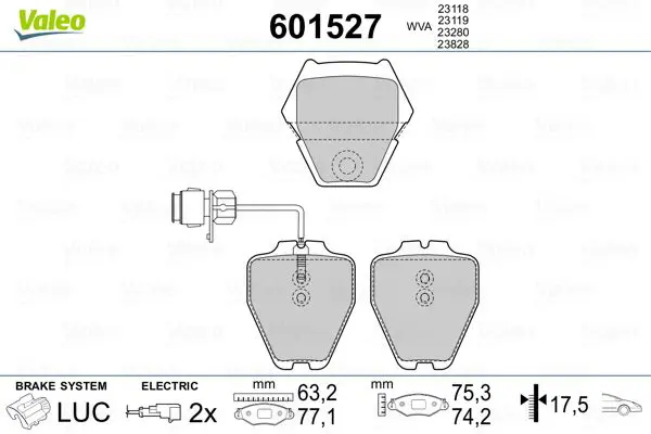 Handler.Part Brake pad set, disc brake Valeo 601527 1