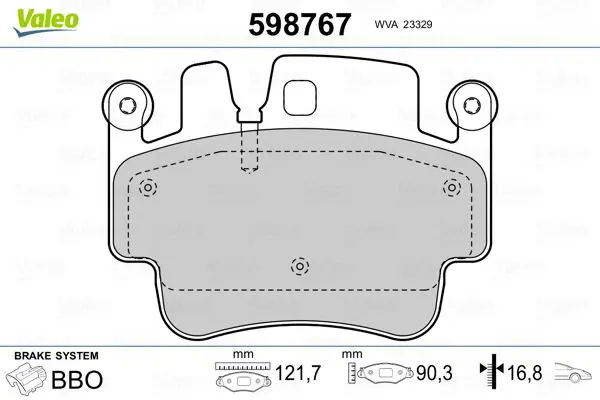 Handler.Part Brake pad set, disc brake Valeo 598767 1