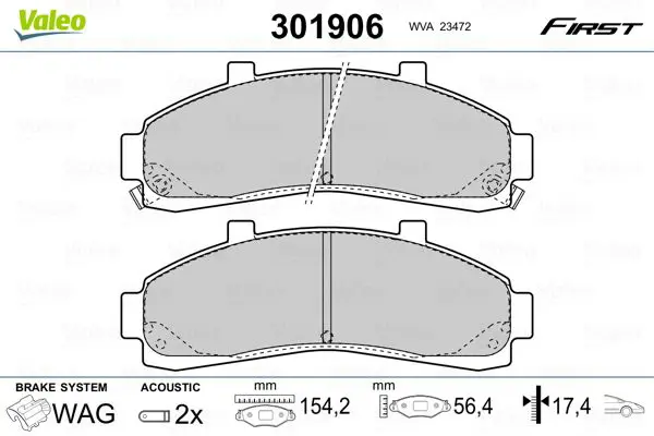 Handler.Part Brake pad set, disc brake Valeo 301906 1