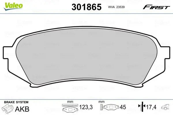 Handler.Part Brake pad set, disc brake Valeo 301865 1