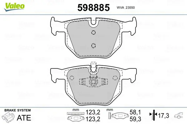 Handler.Part Brake pad set, disc brake Valeo 598885 1