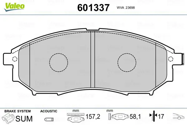 Handler.Part Brake pad set, disc brake Valeo 601337 1