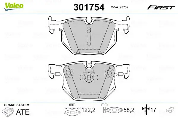 Handler.Part Brake pad set, disc brake Valeo 301754 1