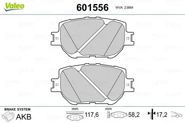 Handler.Part Brake pad set, disc brake Valeo 601556 1