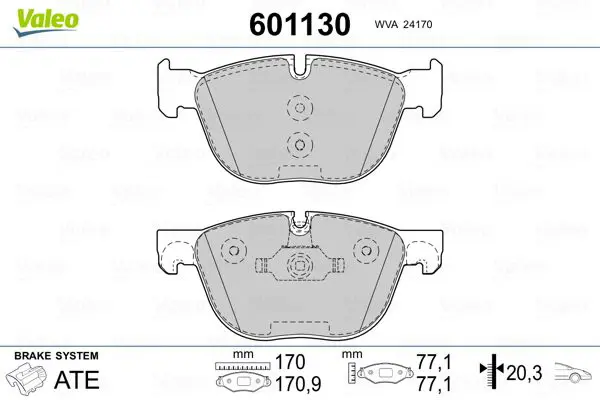 Handler.Part Brake pad set, disc brake Valeo 601130 1