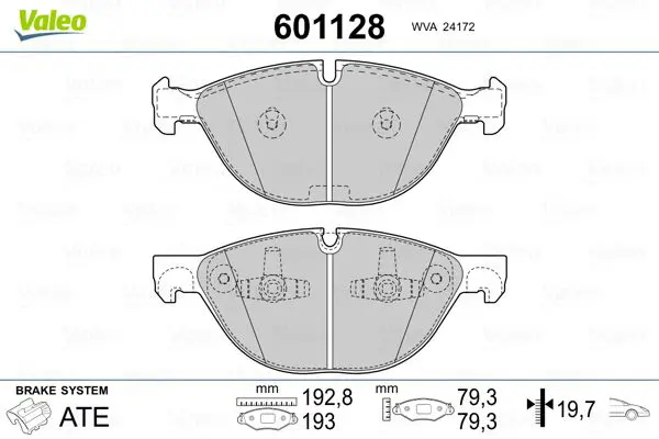 Handler.Part Brake pad set, disc brake Valeo 601128 1