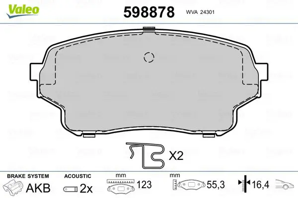 Handler.Part Brake pad set, disc brake Valeo 598878 1