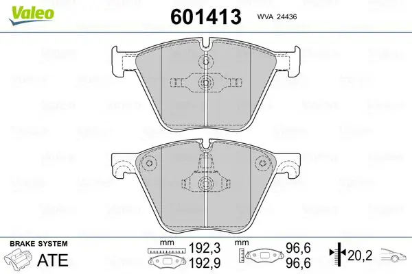 Handler.Part Brake pad set, disc brake Valeo 601413 1