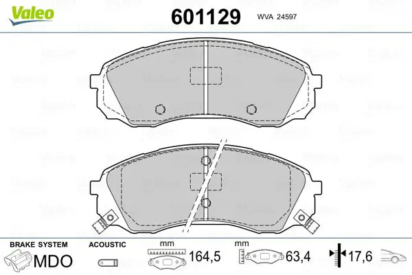 Handler.Part Brake pad set, disc brake Valeo 601129 1