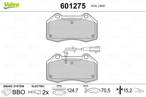 Handler.Part Brake pad set, disc brake Valeo 601275 1