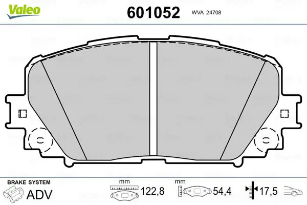 Handler.Part Brake pad set, disc brake Valeo 601052 1