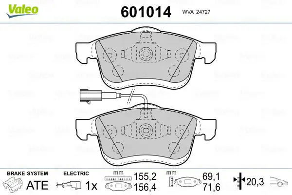 Handler.Part Brake pad set, disc brake Valeo 601014 1