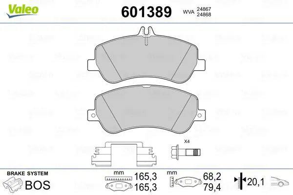 Handler.Part Brake pad set, disc brake Valeo 601389 1