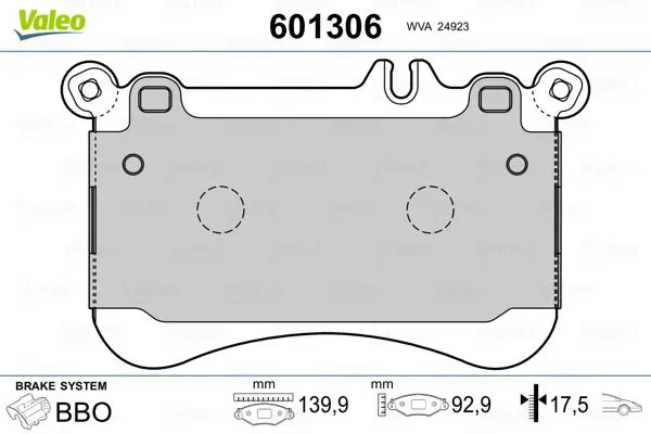 Handler.Part Brake pad set, disc brake Valeo 601306 1