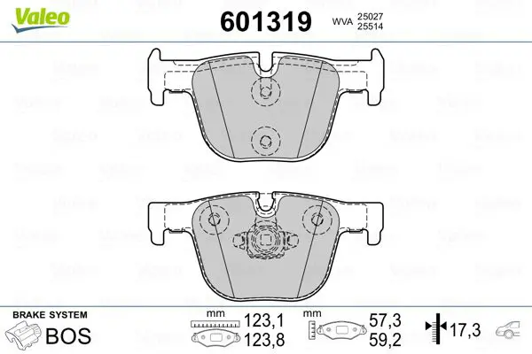 Handler.Part Brake pad set, disc brake Valeo 601319 1