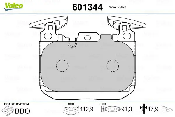 Handler.Part Brake pad set, disc brake Valeo 601344 1