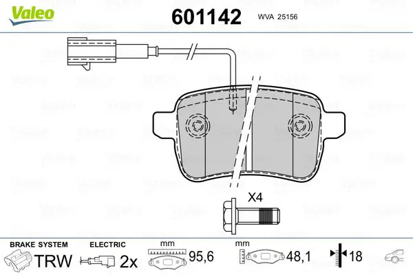 Handler.Part Brake pad set, disc brake Valeo 601142 1