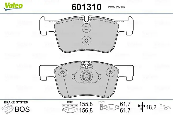 Handler.Part Brake pad set, disc brake Valeo 601310 1