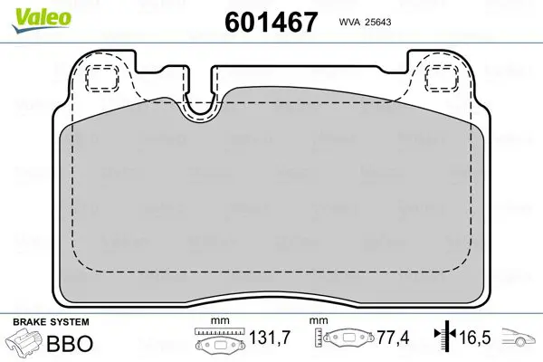 Handler.Part Brake pad set, disc brake Valeo 601467 1