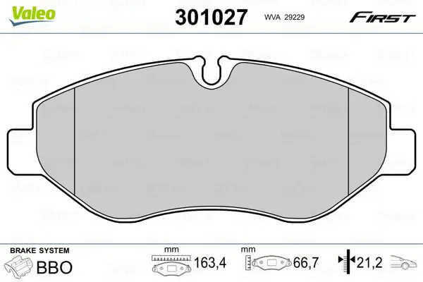 Handler.Part Brake pad set, disc brake Valeo 301027 1