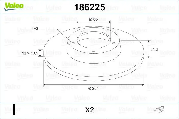 Handler.Part Brake disc Valeo 186225 1