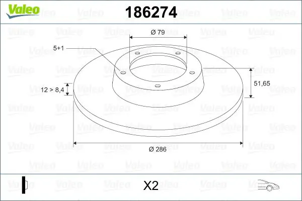 Handler.Part Brake disc Valeo 186274 1