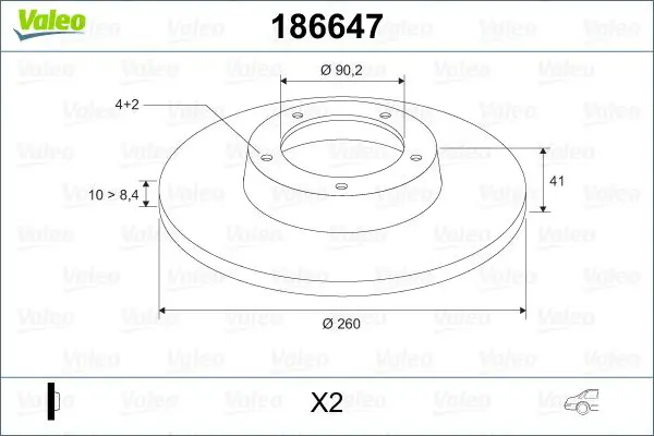 Handler.Part Brake disc Valeo 186647 1