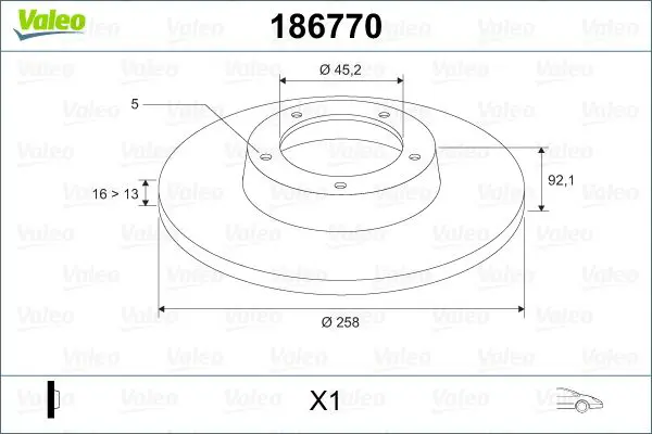 Handler.Part Brake disc Valeo 186770 1