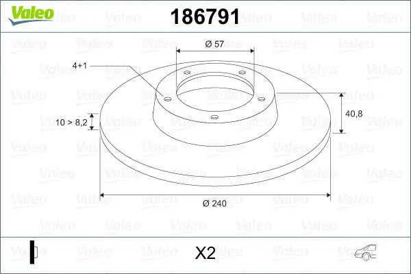 Handler.Part Brake disc Valeo 186791 1