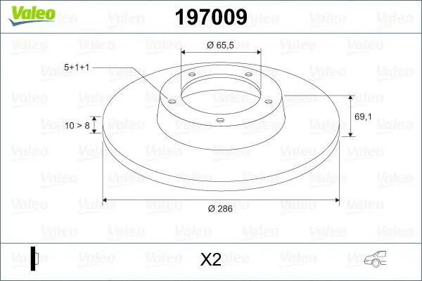 Handler.Part Brake disc Valeo 197009 1