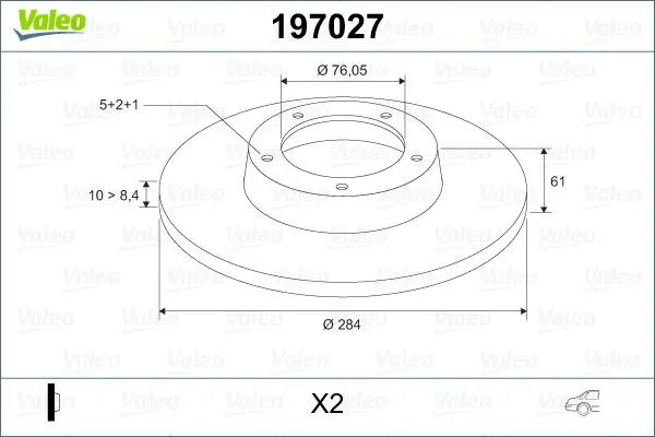 Handler.Part Brake disc Valeo 197027 1