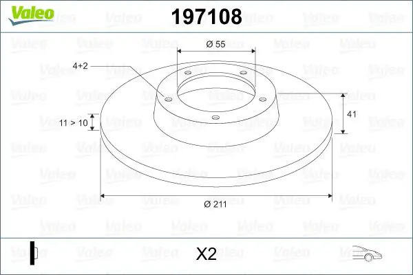 Handler.Part Brake disc Valeo 197108 1