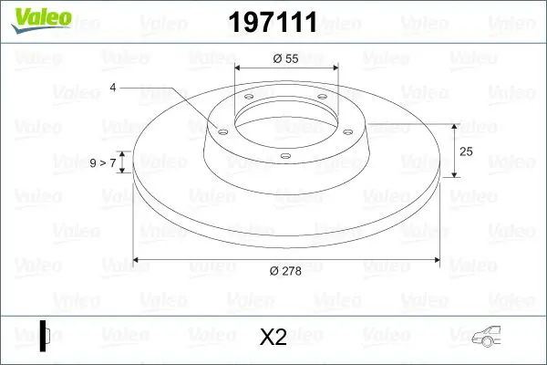 Handler.Part Brake disc Valeo 197111 1