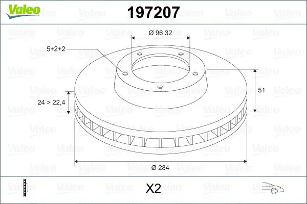 Handler.Part Brake disc Valeo 197207 1