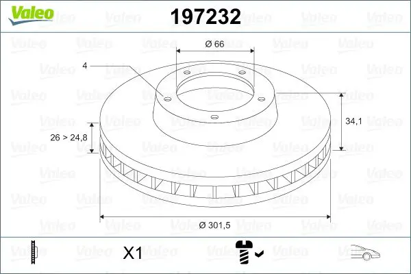 Handler.Part Brake disc Valeo 197232 1