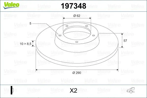 Handler.Part Brake disc Valeo 197348 1