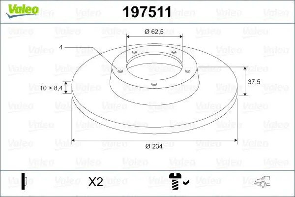 Handler.Part Brake disc Valeo 197511 1