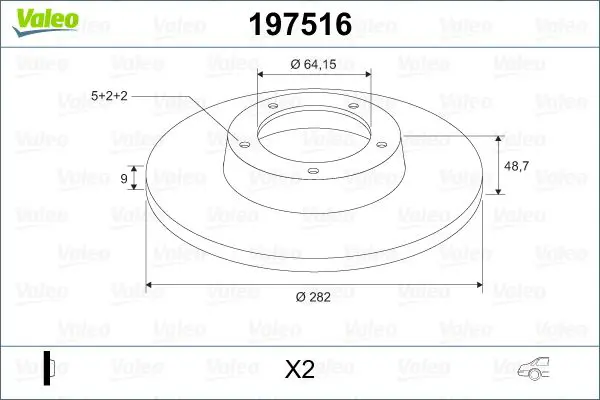 Handler.Part Brake disc Valeo 197516 1