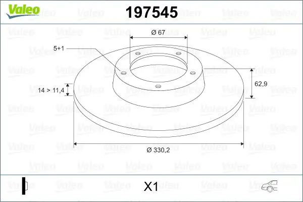 Handler.Part Brake disc Valeo 197545 1