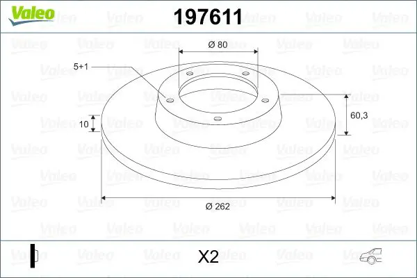 Handler.Part Brake disc Valeo 197611 1