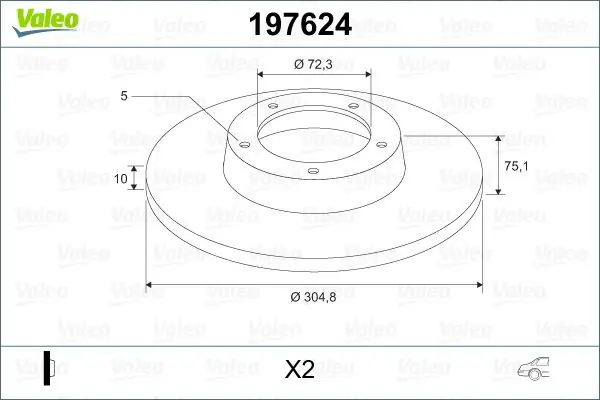 Handler.Part Brake disc Valeo 197624 1