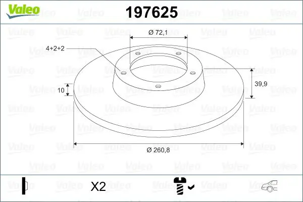 Handler.Part Brake disc Valeo 197625 1