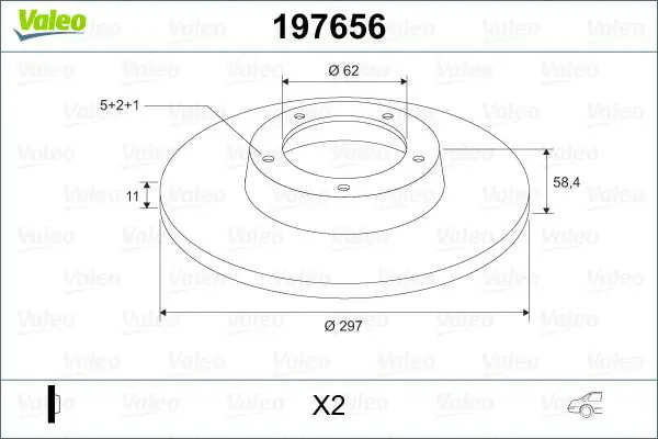 Handler.Part Brake disc Valeo 197656 1