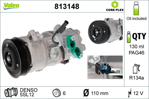 Handler.Part Compressor, air conditioning Valeo 813148 1