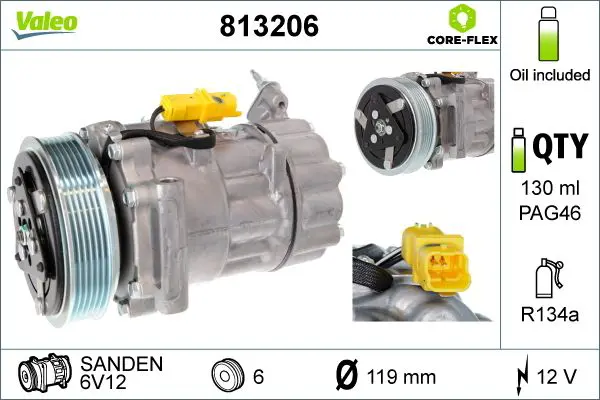 Handler.Part Compressor, air conditioning Valeo 813206 1