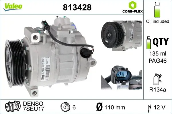 Handler.Part Compressor, air conditioning Valeo 813428 1