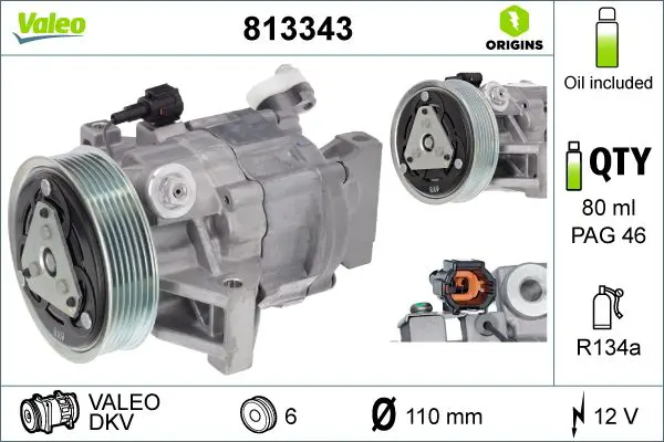 Handler.Part Compressor, air conditioning Valeo 813343 1